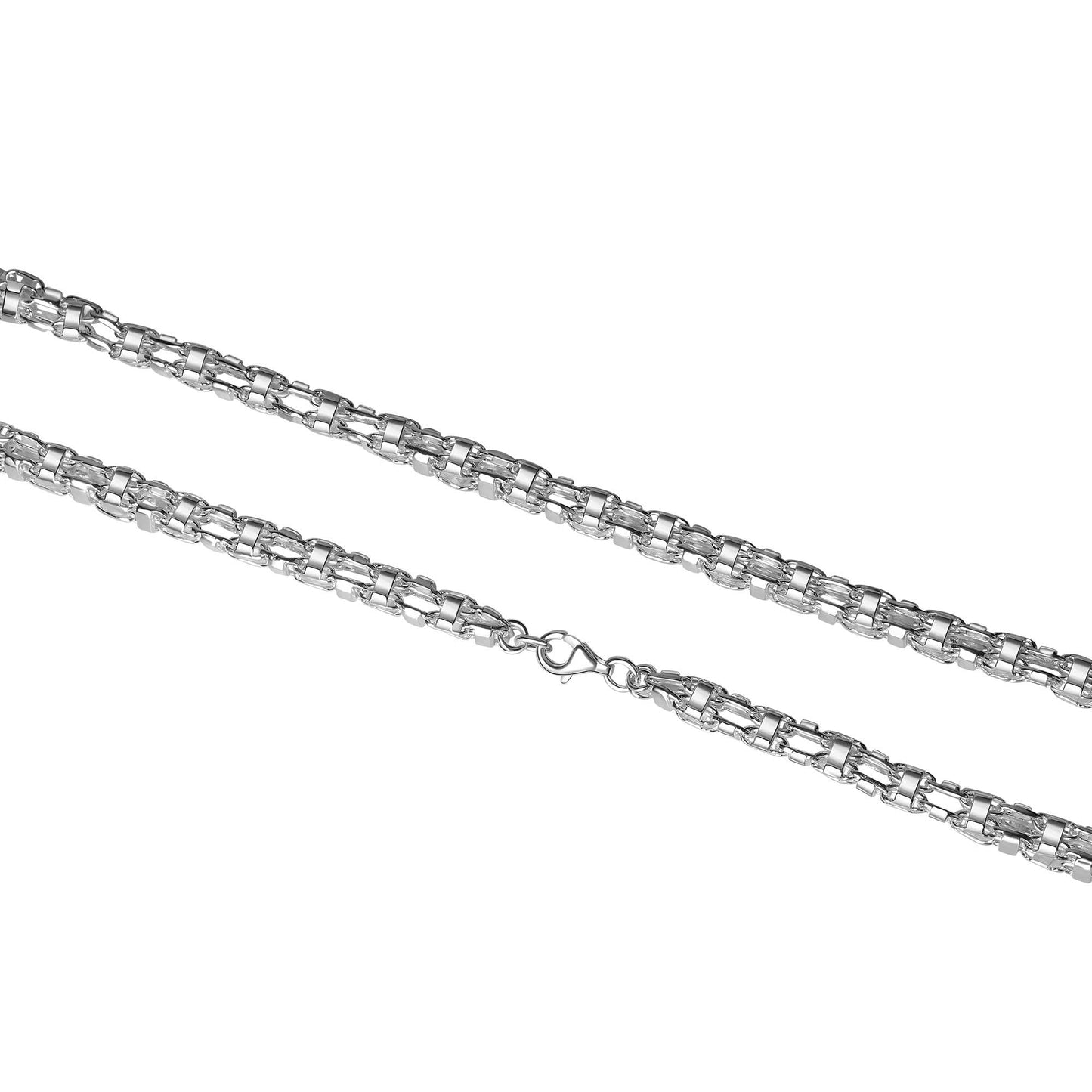 Collier Fantasiekette 925/- Sterling Silber versilbert 50cm