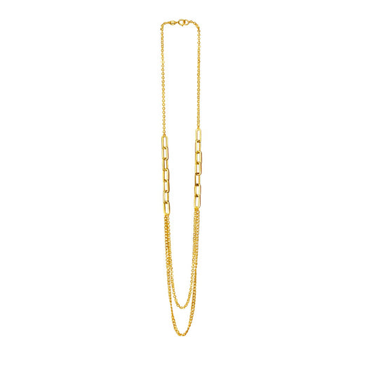 Schmuck Collier Goldkette Damen 375er Gelbgold 2-reihig Kettenmix 45cm günstig kaufen