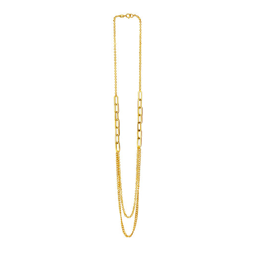 Collier aus 375/- Gelbgold glanz 3.reihig Kettenmix 45cm lang