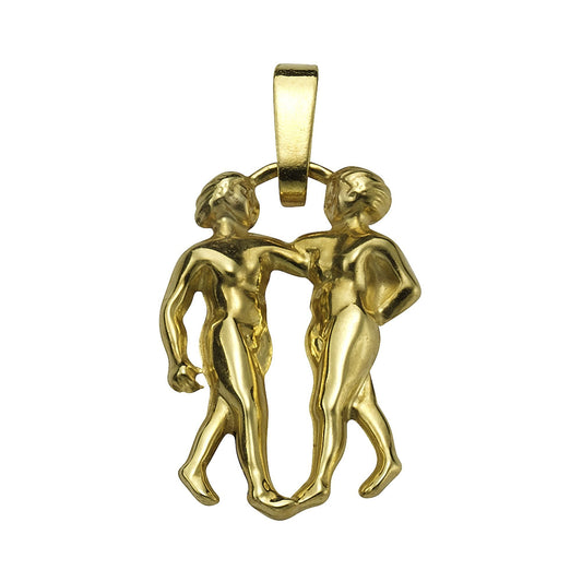 Anhänger aus 585/- Gelbgold glanz Sternzeichen Zwillinge