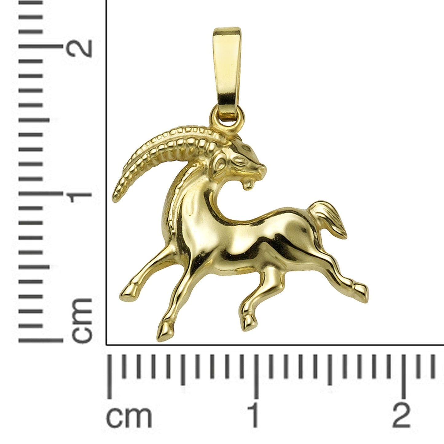 Halsketten-Anhänger Sternzeichen Steinbock Damen 585er Gelbgold glanz 1,8cm