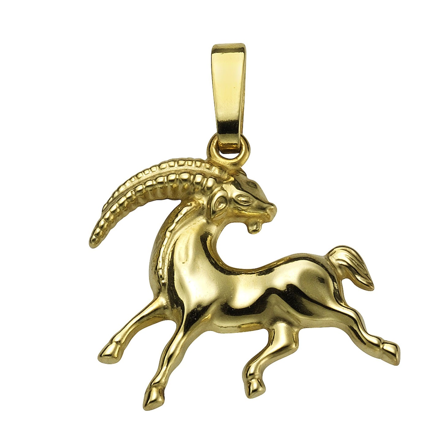 Halsketten-Anhänger Sternzeichen Steinbock Damen 585er Gelbgold glanz 1,8cm