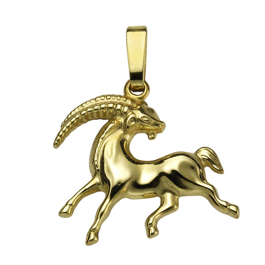 Anhänger aus 585/- Gelbgold glanz Sternzeichen Steinbock