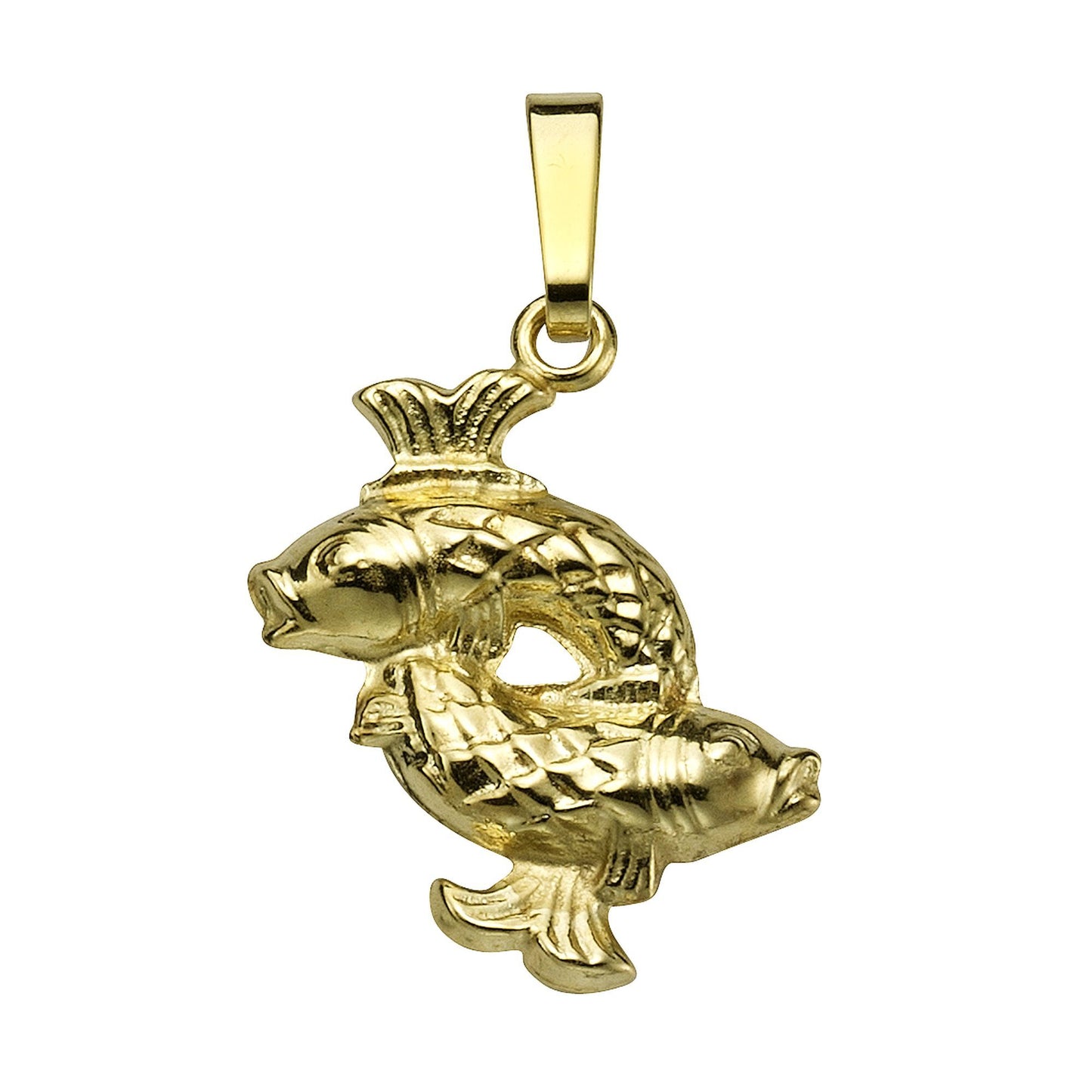 Halsketten-Anhänger Sternzeichen Fische Damen 585er Gelbgold glanz 1,8cm
