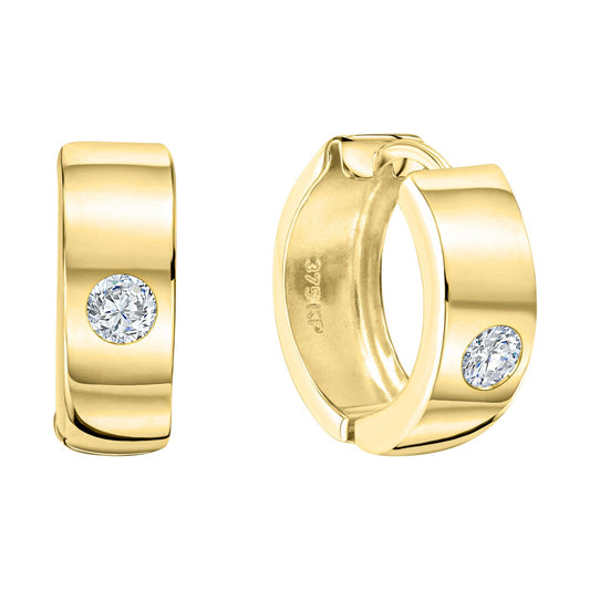 Schmuck Klappcreolen Ohrringe Damen 375er Gelbgold Zirkonia 1,4cm, 1 Paar günstig kaufen