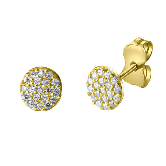 Ohrstecker aus 375/- Gelbgold mit insg. 38 Zirkonia weiß