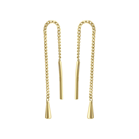 Durchzieh-Ohrringe aus 333/- Gelbgold mit je 1 Tropfen