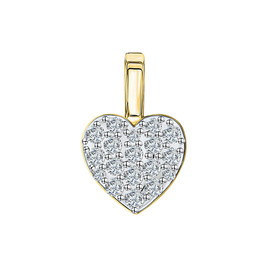 Anhänger aus 375/- Gelbgold bicolor Herz mit Zirkonia