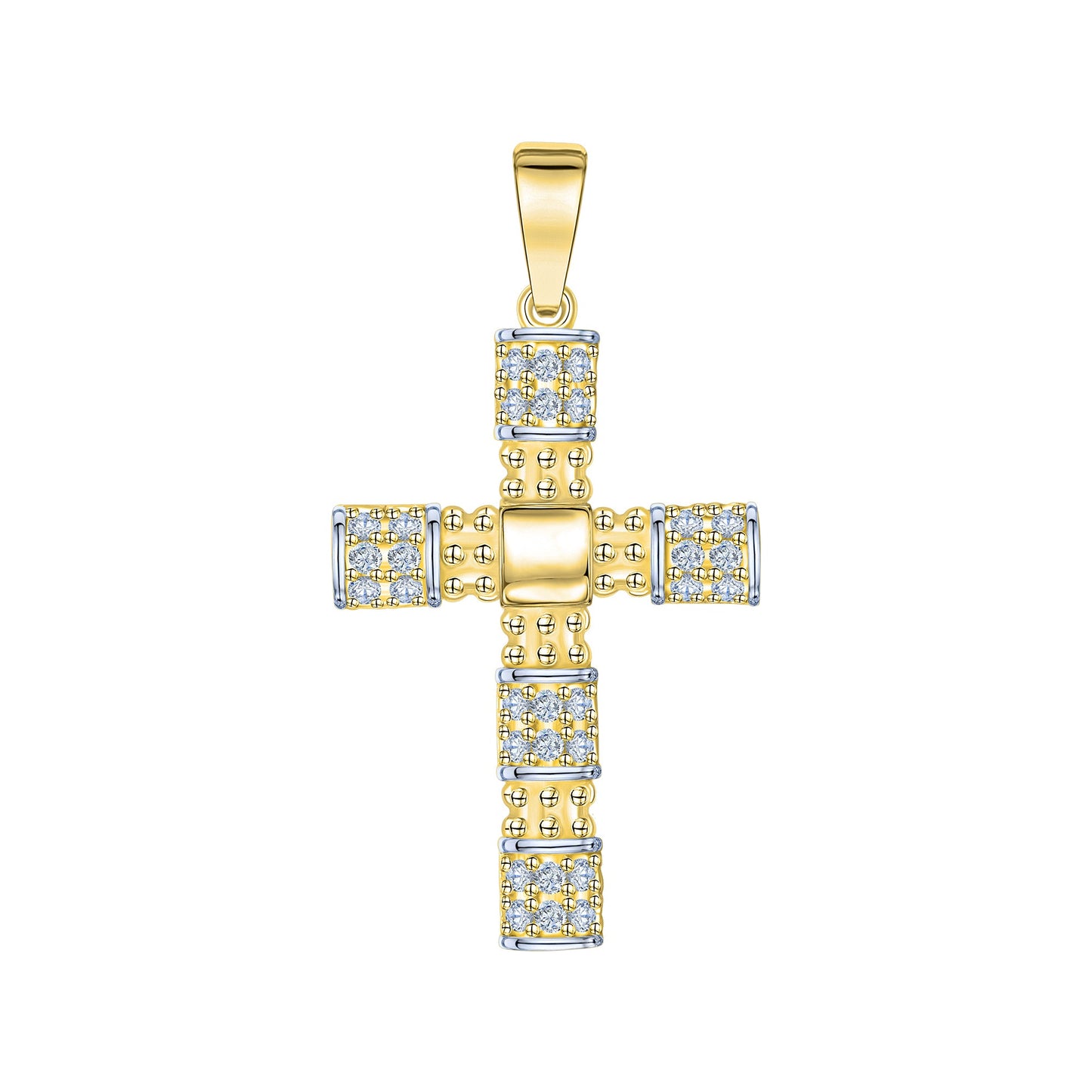 Anhänger 375/- Gold rhodiniert (teil) 2,9cm Zirkonia
