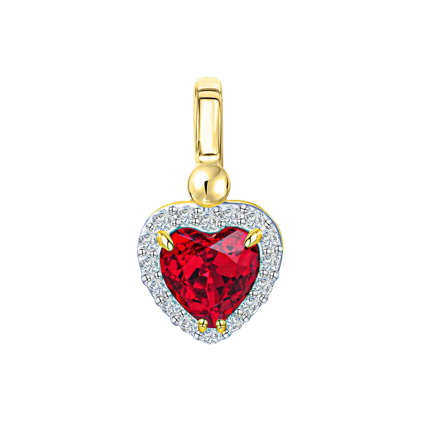 Anhänger 375/- Gold rhodiniert (teil) 1,3cm Zirkonia