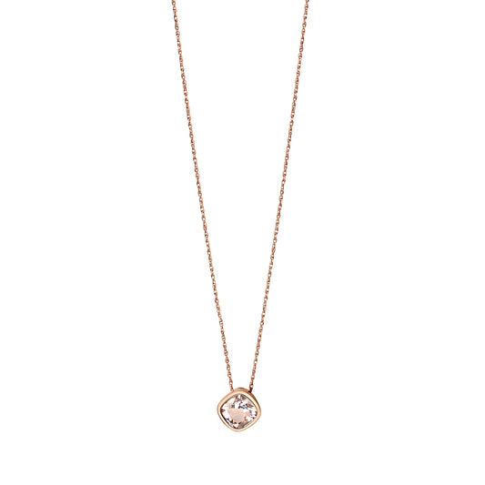 Collier Anhänger mit Kette aus 585/- Rotgold glanz Morganit