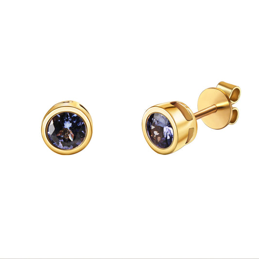 Ohrstecker aus 585/- Gelbgold glanz mit Tansanit