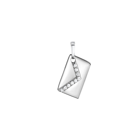 Anhänger aus 925/- Sterling Silber rhodiniert mit Zirkonia Motiv Brief
