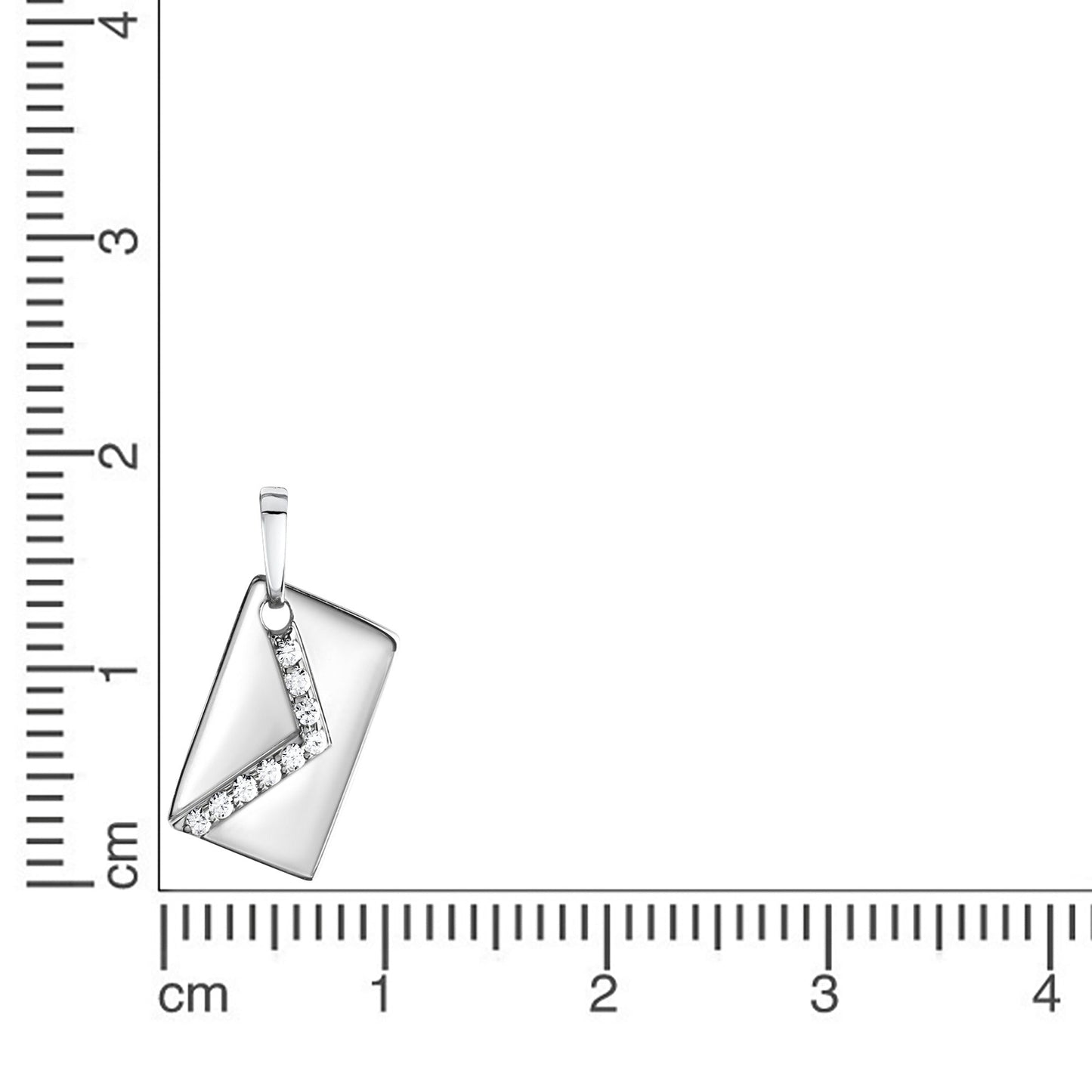 Anhänger 925/- Sterling Silber rhodiniert 2,1cm Zirkonia