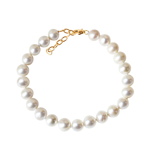 Armband aus 375/- Gelbgold bestehend aus Süßwasserzuchtperlen Größe 7,5-8 mm