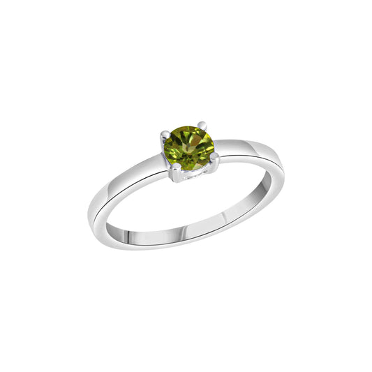 Damenring aus 925/- Sterling Silber rhodiniert mit Peridot