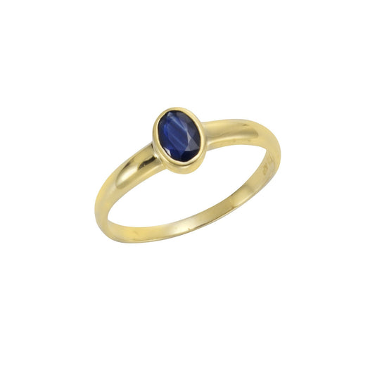Damen Ring aus 375/- Gelbgold mit einem Saphir