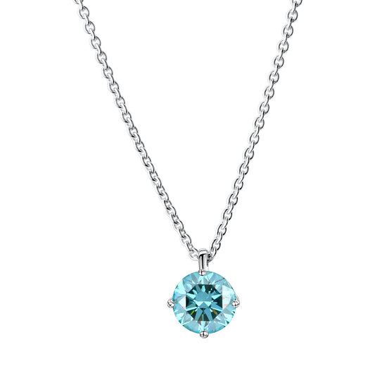 Collier aus 375/- gelbgold weiß rhodiniert mit 1 Blautopas