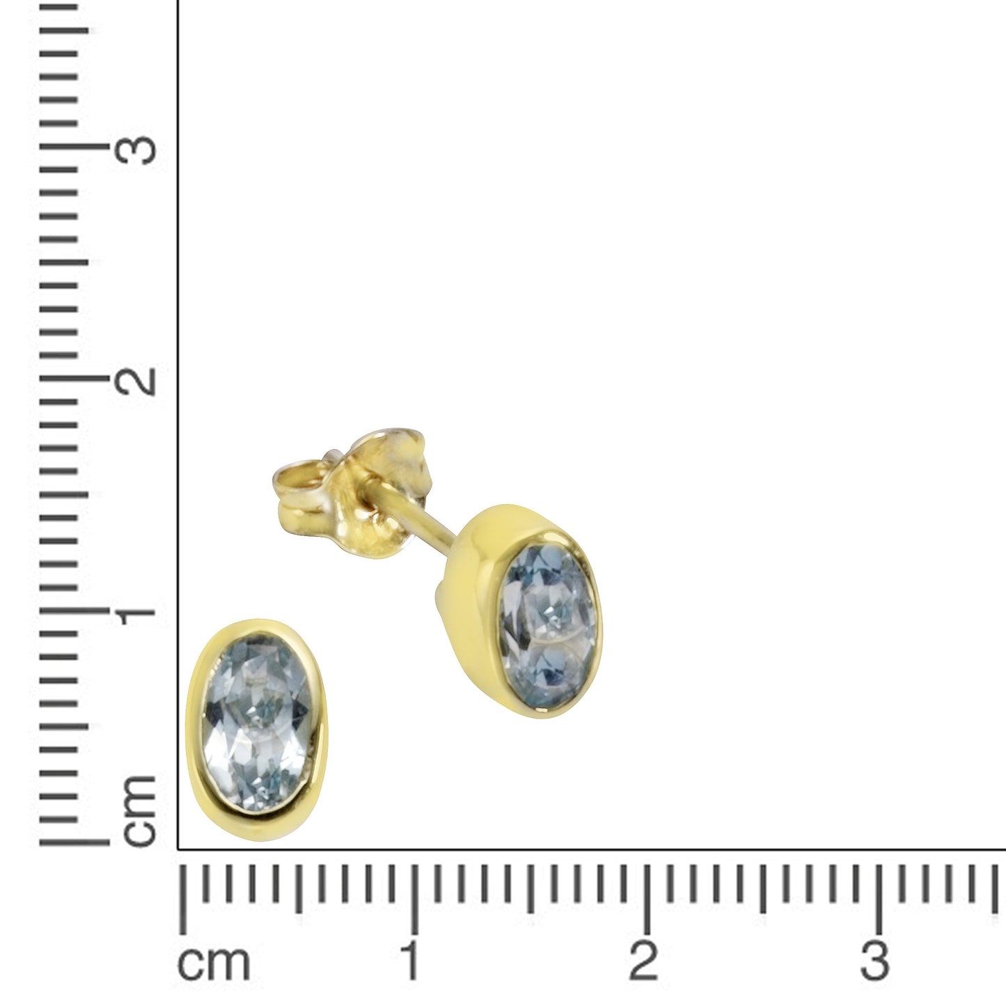 Ohrstecker 585/- Gold 0,7cm Blautopas beh.