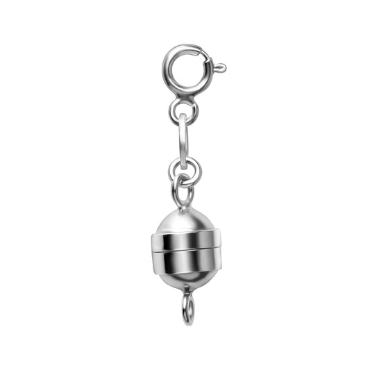 Kettenverlängerung mit Magnetschließe und Federring aus 925/- Sterling Silber rhodiniert