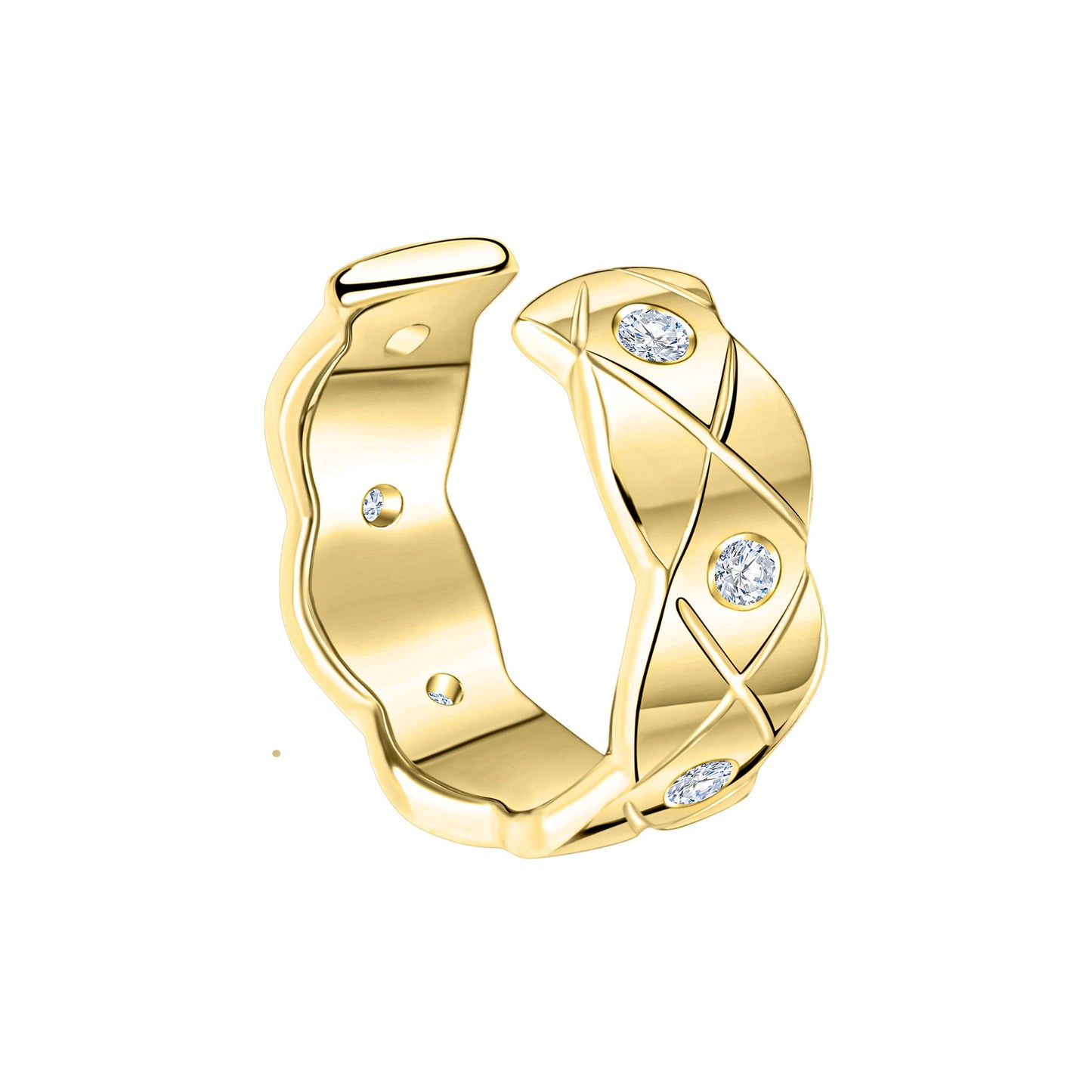 Ohrklemme 925/- Sterling Silber vergoldet 1,0cm Zirkonia