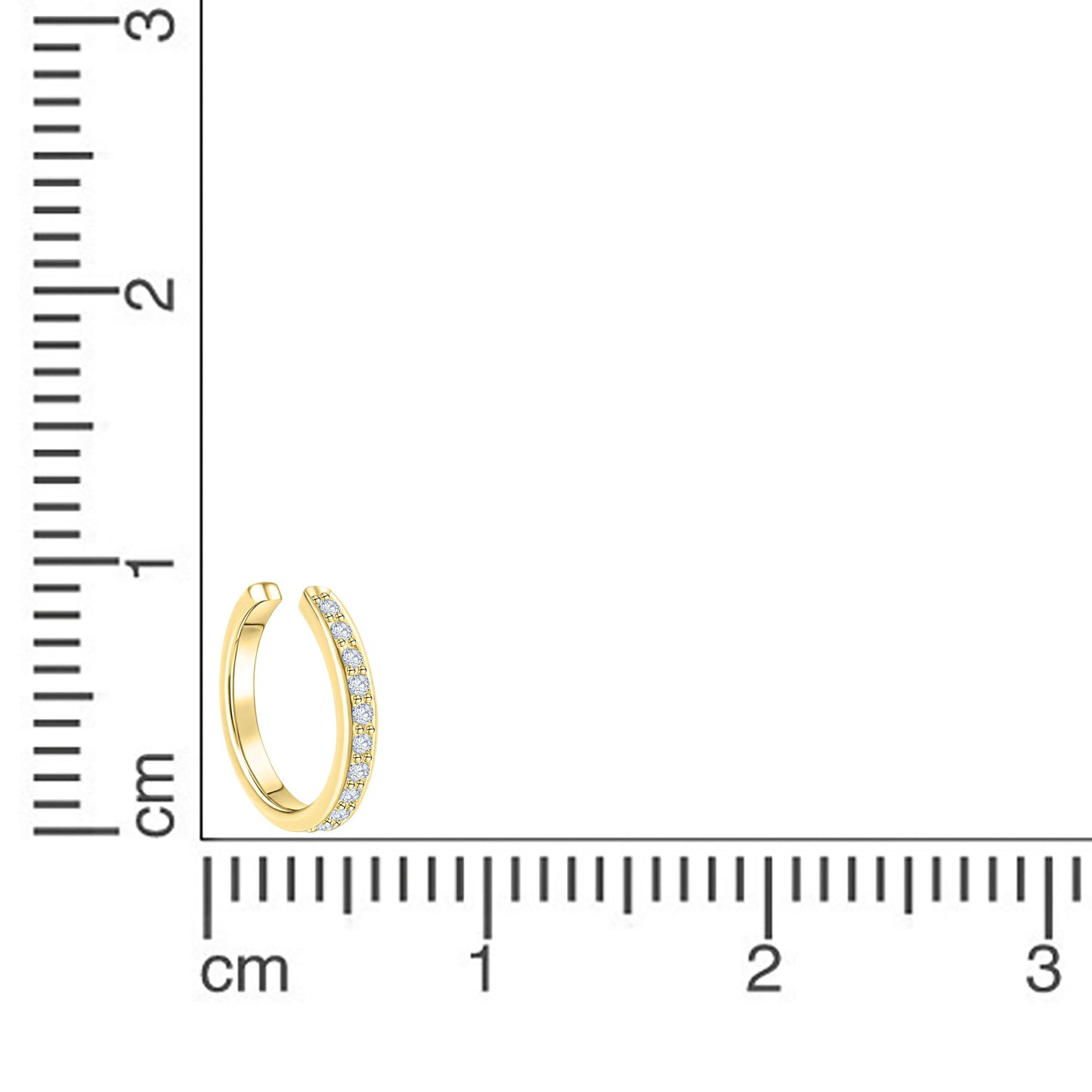 Ohrklemme 925/- Sterling Silber vergoldet 1,2cm Zirkonia