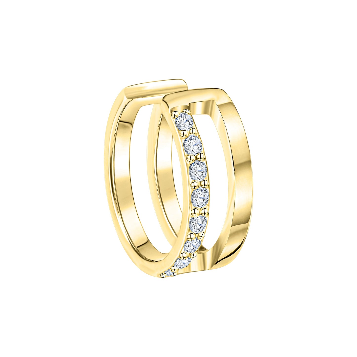 Ohrklemme 925/- Sterling Silber vergoldet 1,0cm Zirkonia