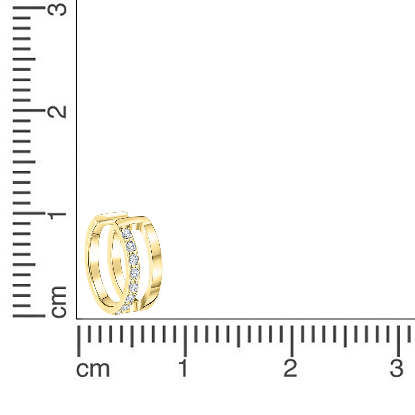 Ohrklemme 925/- Sterling Silber vergoldet 1,0cm Zirkonia