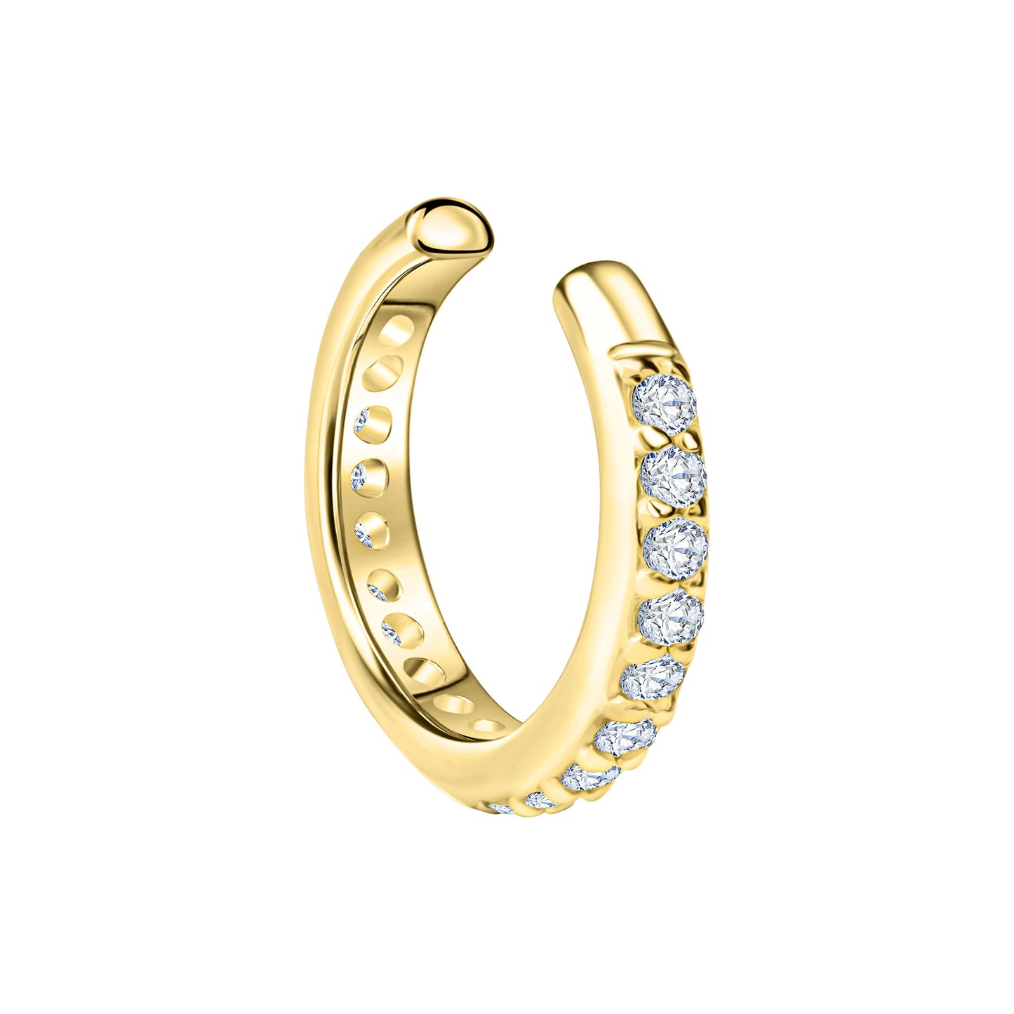 Ohrklemme 925/- Sterling Silber vergoldet 1,2cm Zirkonia