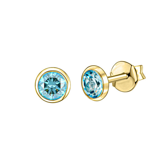 Schmuck Ohrstecker Damen 585er Gelbgold Blautopas 0,4cm, 1 Paar günstig kaufen