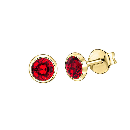 Schmuck Ohrstecker Damen 585er Gelbgold Granat 0,4cm, 1 Paar günstig kaufen
