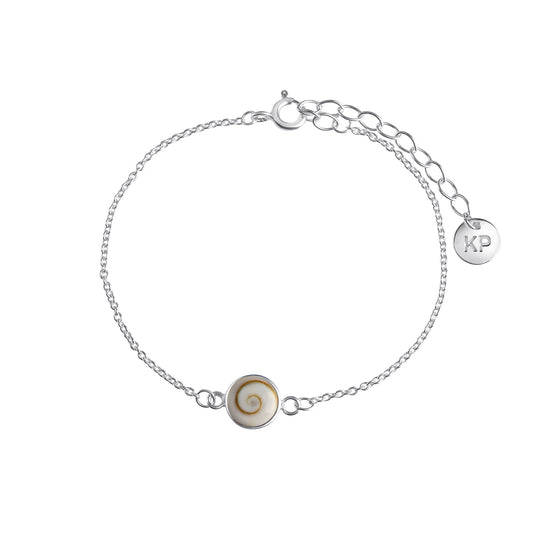 Armband aus 925/- Sterling Silber weiß mit Muschel weiss
