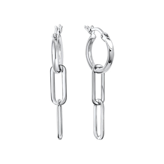 Creolen aus 925/- Sterling Silber rhodiniert mit Einhänger