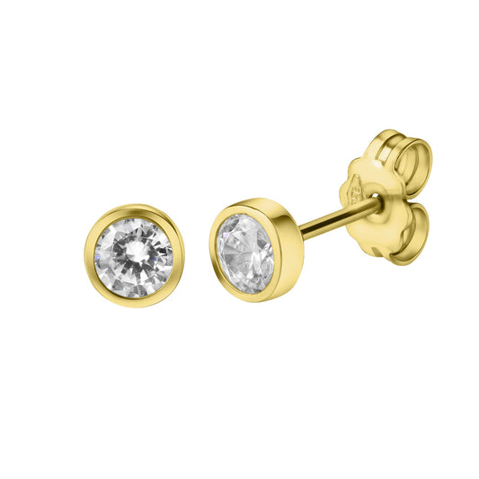 Ohrstecker aus 375/- Gelbgold mit Zirkonia 5mm