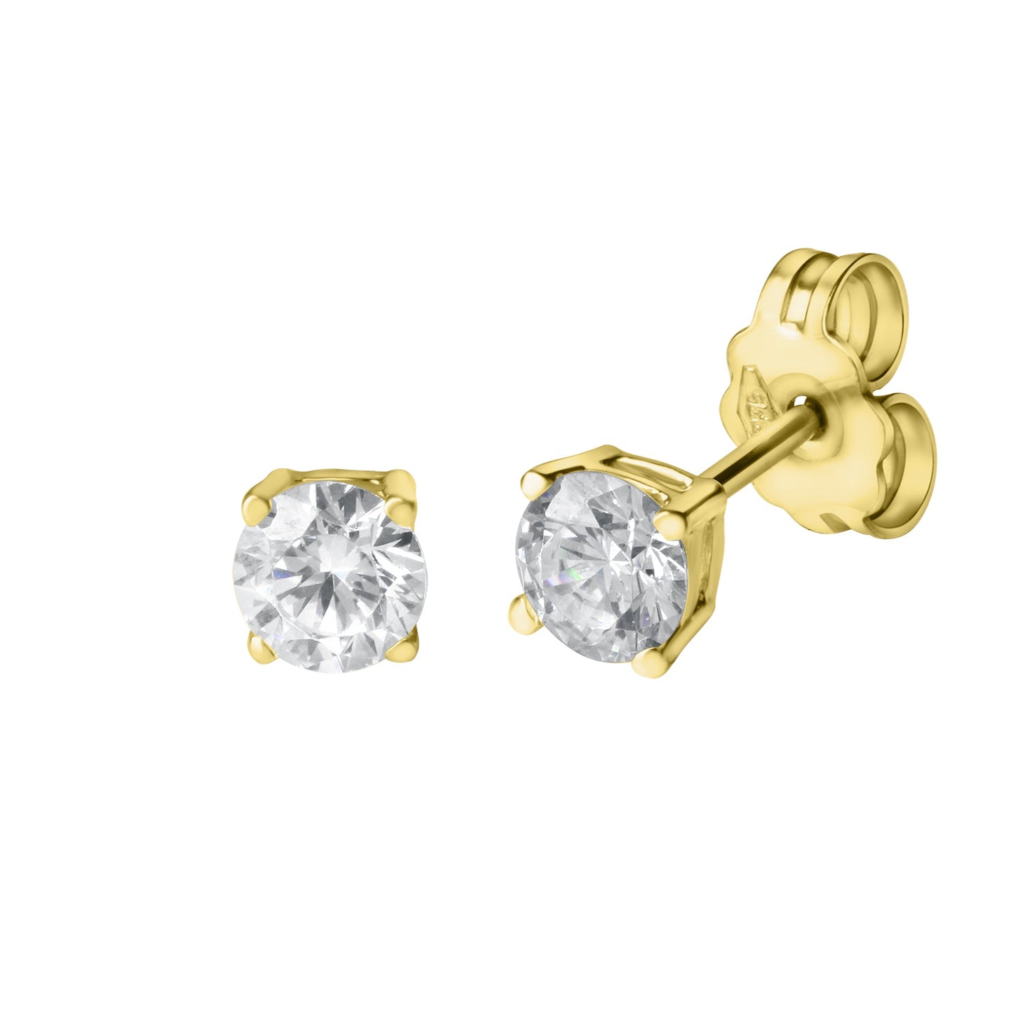 Ohrstecker 375/- Gold 0,5cm Zirkonia