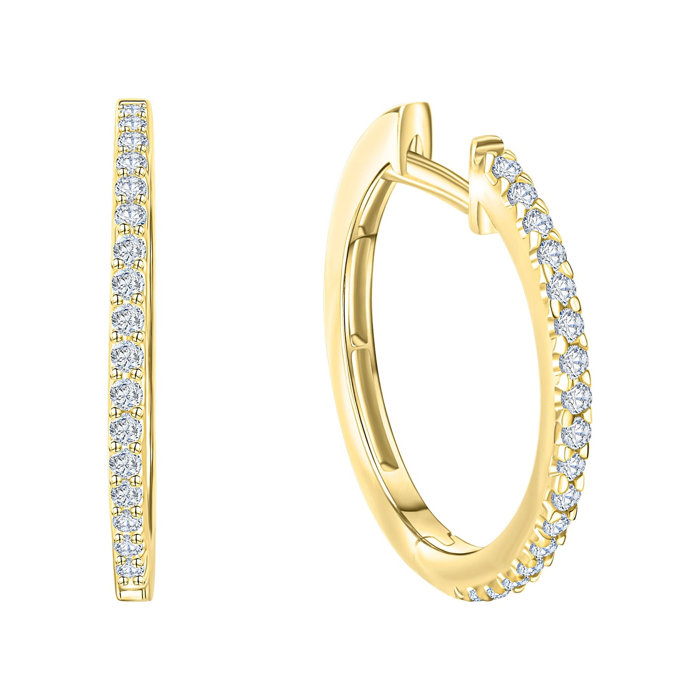 Klappcreolen 585/- Gold 1,7cm Zirkonia