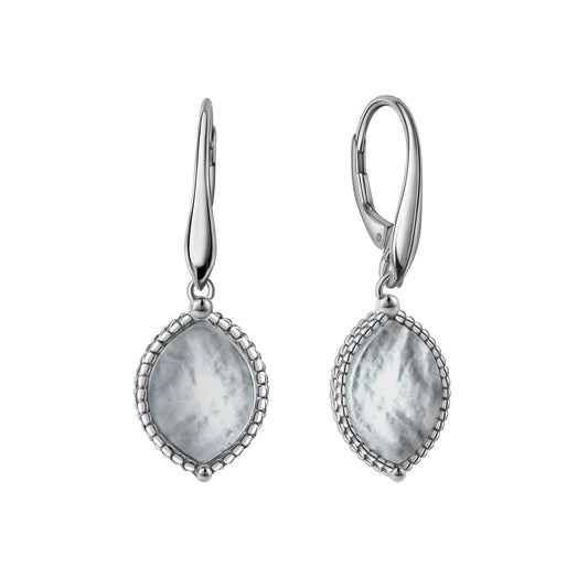 Ohrhänger aus 925/- Sterling Silber rhodiniert mit Perlmutt