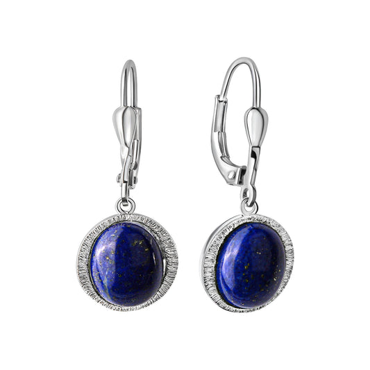 Ohrhänger aus 925/- Sterling Silber rhodiniert mit Lapislazuli
