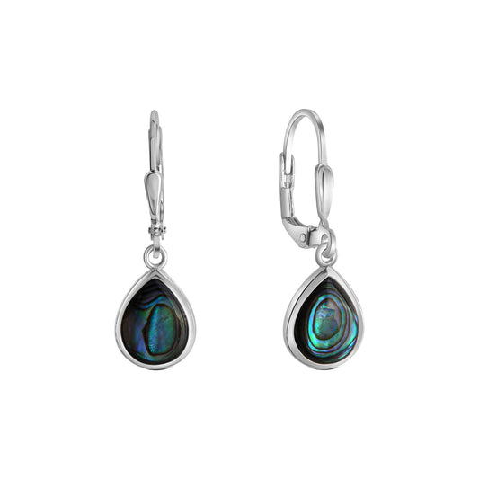 Ohrhänger aus 925/-Silber rhodiniert mit Abalone Länge 2,7 cm