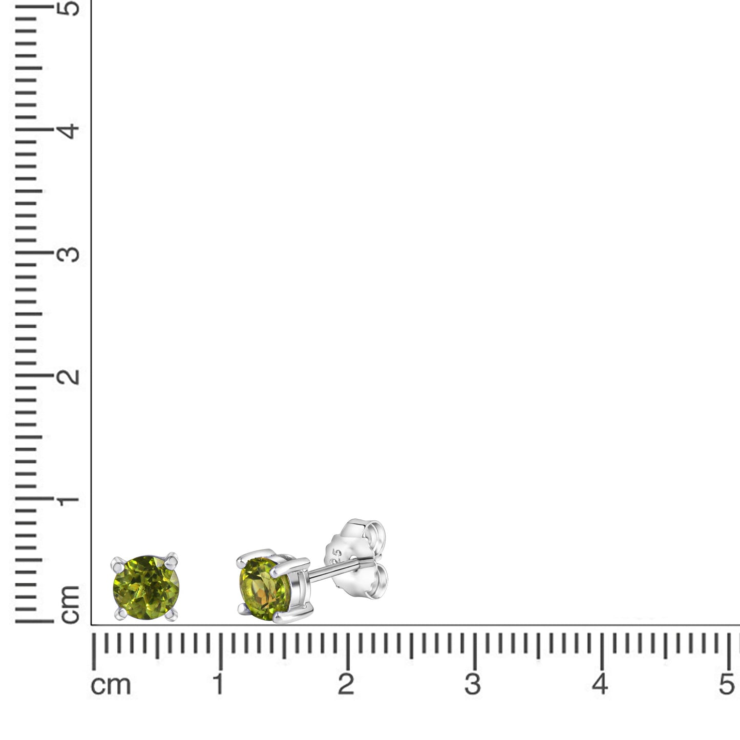 Ohrstecker 925/- Sterling Silber rhodiniert 0,5cm Peridot