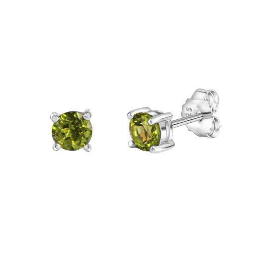 Ohrstecker aus 925/- Sterling Silber rhodiniert mit 2 x Peridot grün