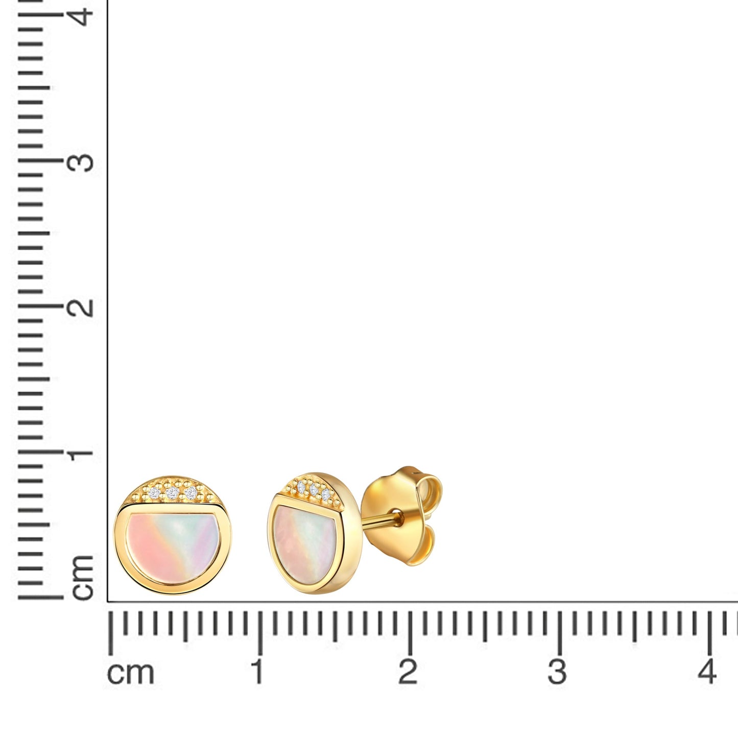 Ohrstecker 925/- Sterling Silber vergoldet 0,8cm Zirkonia