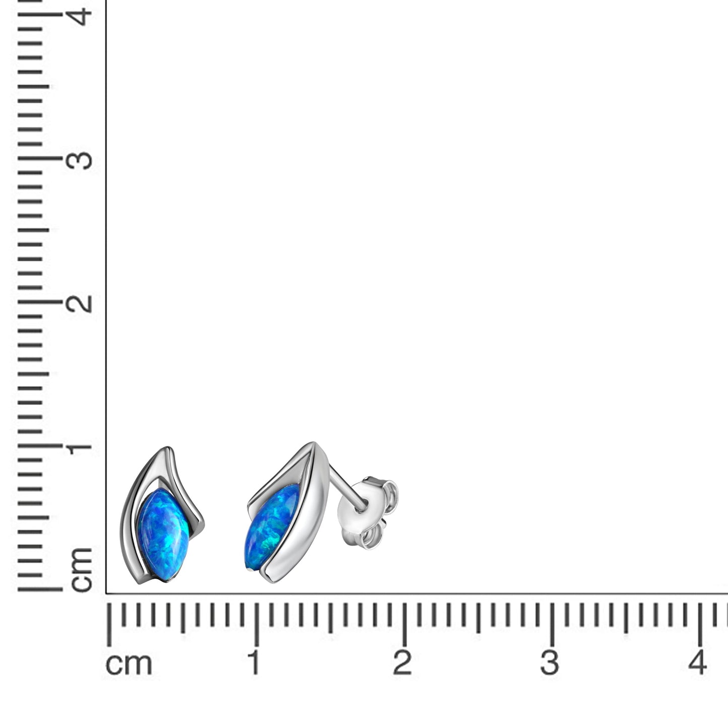 Ohrstecker 925/- Sterling Silber rhodiniert 1,2cm imit.Opal
