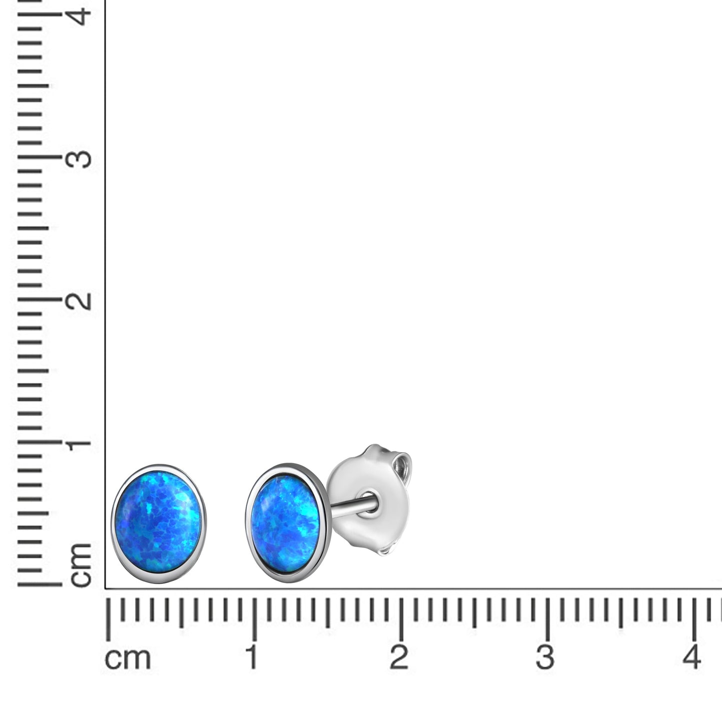 Ohrstecker 925/- Sterling Silber rhodiniert 0,7cm imit.Opal
