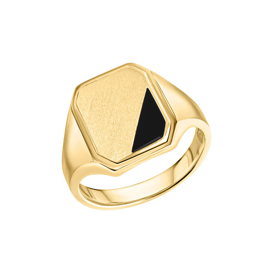 Herren-Ring aus 925/- Sterling Silber vergoldet matt/glanz