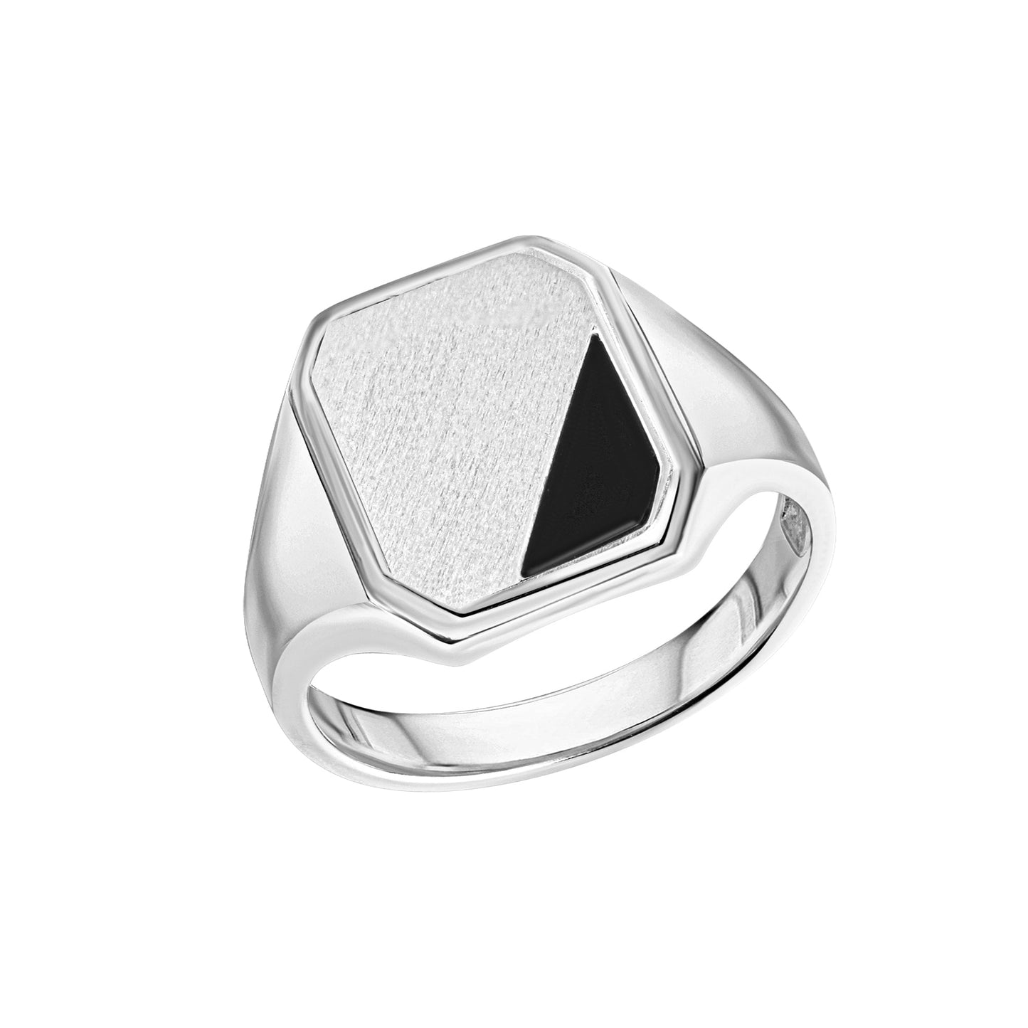 Herren-Ring aus 925/- Sterling Silber rhodiniert matt/glanz