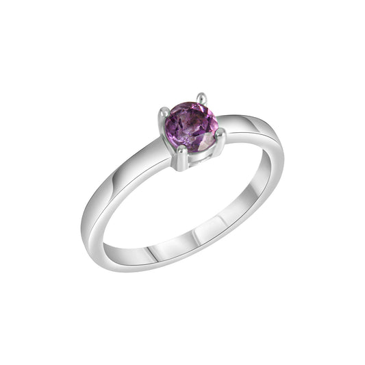 Damenring aus 925/- Sterling Silber rhodiniert mit Amethyst