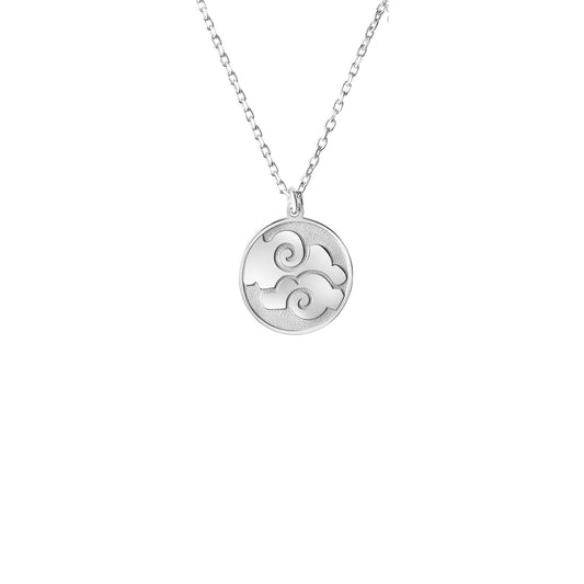 Collier aus 925/- Sterling Silber rhodiniert Anhänger Element Luft