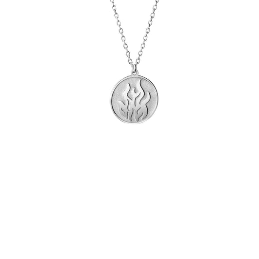 Collier aus 925/- Sterling Silber rhodiniert Anhänger Element Feuer