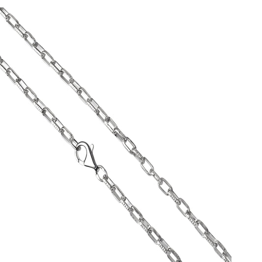 Collier Gliederkette aus 925/- Sterling Silber weiß mit Struktur Länge 45cm